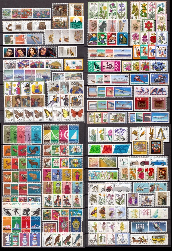 USA0058) Germany 85 complete sets/issues 1970/80/90 MNH semi-postal, 5 scans