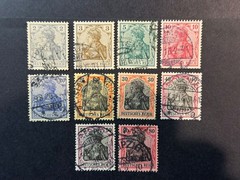 Germany # 65c – 74 Used 2024 Scott Catalogue Value $ 12.40