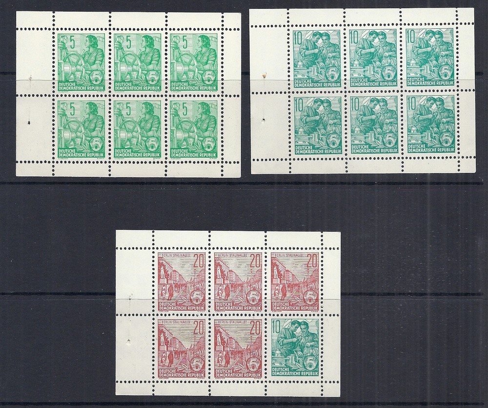 Germany DDR Full Booklet SC# 330c, 333a, 477b – MI MH 3B – 1959/1960 MNH