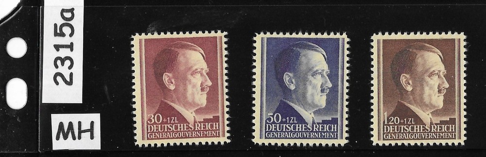 MH stamp set Hitler NB12-NB14 1942 German General Government Poland #2315a