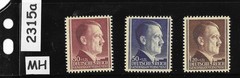 MH stamp set Hitler NB12-NB14 1942 German General Government Poland #2315a
