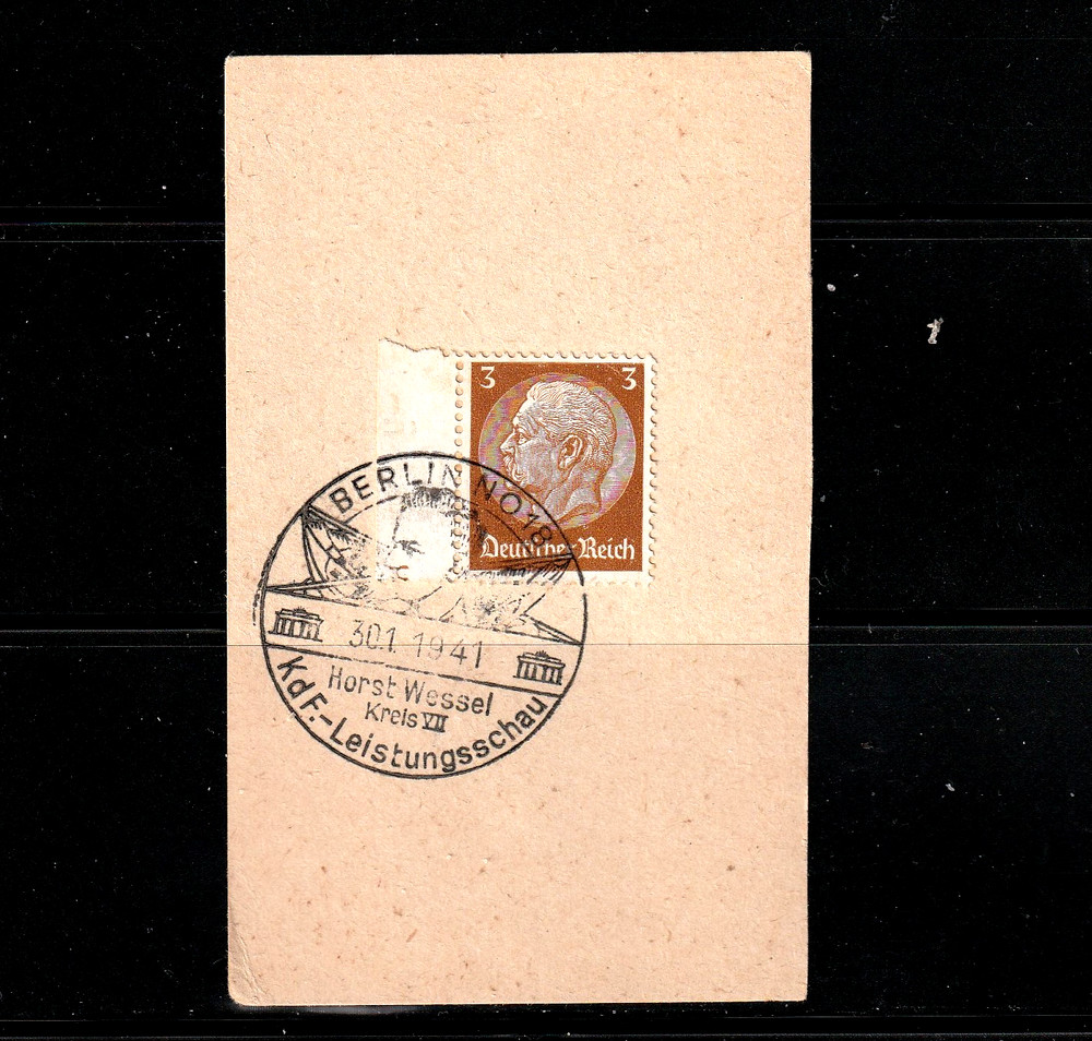 THIRD REICH 1941 ON PIECE VALUE WITH HISTORIC Pmk. HORST WESSEL- SCARCE ITEM.