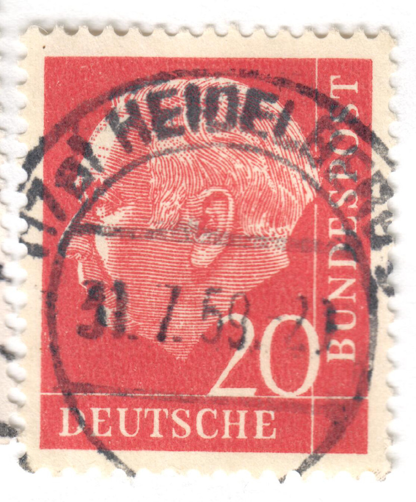 West Germany – 1954 – Professor Dr. Th. Heuss – 20Pfg – Used – #07