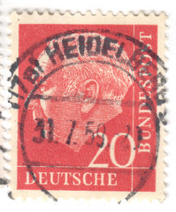 West Germany – 1954 – Professor Dr. Th. Heuss – 20Pfg – Used – #07