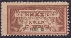 Stamp Germany Revenue WWII 3rd Reich NSZ National Newspaper 1940 Feb MNG