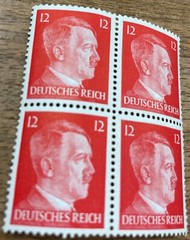 Block of 4 Adolph Hitler 12 pfennings postage stamps MNH. WW2 era