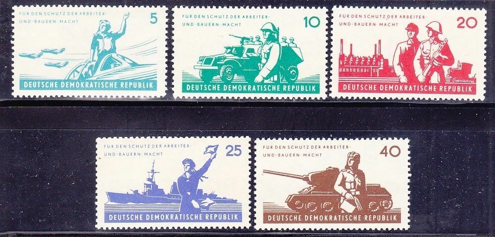 DDR #Mi876-Mi880 MNH 1962 People’s Army NVA Tank Plane Ship [598-602]