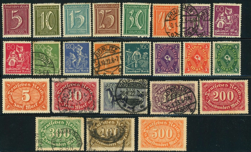Germany #137-155 #156-160 Postafe Stamp Collection 1921-1922 Europe Used Mint LH