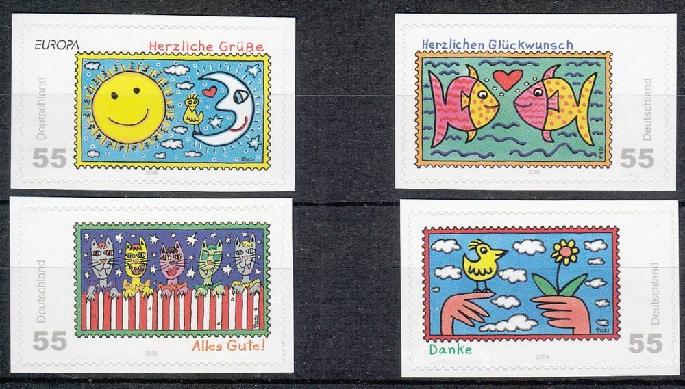 Germany 2486-89 Greetings Thank you from self adhesive Booklet MINT 2008 Europa