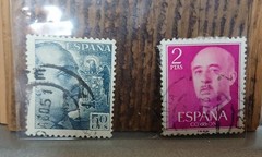 Stamps (lot) Espana/Spain Franco 50 CTS MNH & 2 Ptas MH Postage Used 1940s