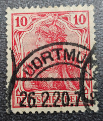 Stamp Germany Reich Germania 10 Pfennig 1920 Mi. Nr. 86 [🇩🇪39523-17]