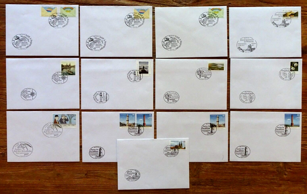 First Day of Issue Stickers 2011 Germany BRD SK Complete FDC 2843