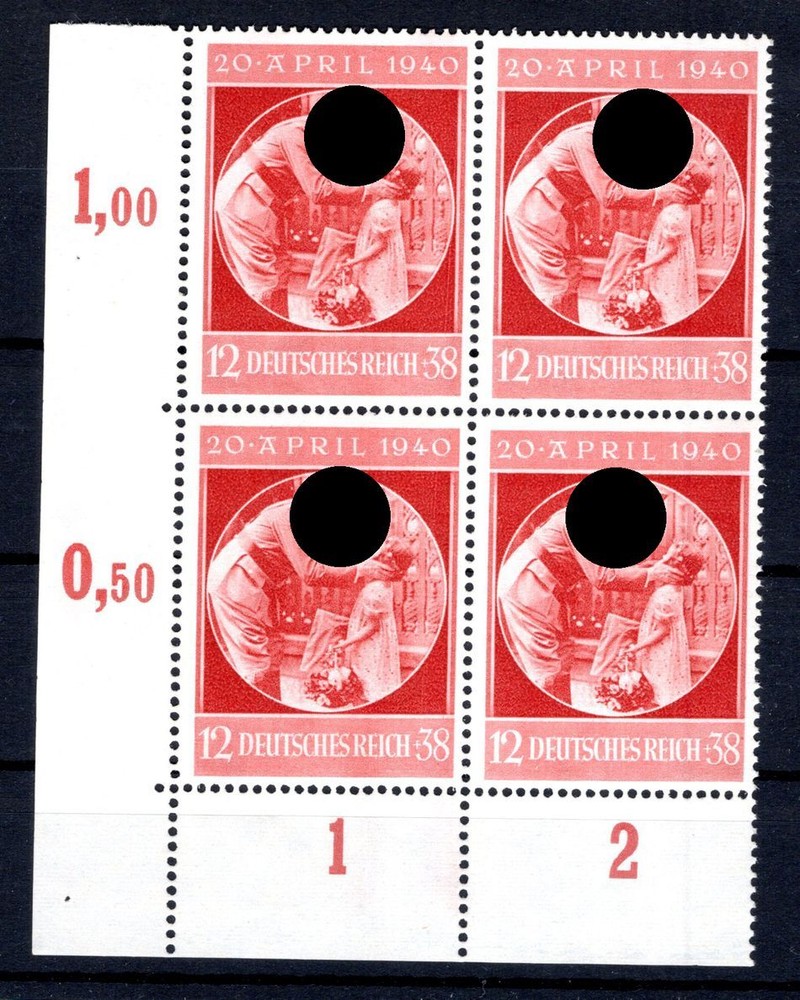 DR-3.Reich 744 Corner Edge-VB ** MNH Post Fresh (CA7513)