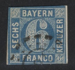 Bavaria Stationery Cutout similar to Scott 11 – Used – Unknown CV
