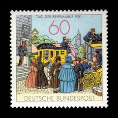 Germany, Scott 1361, People by Mail coach, 1981, MNH, 112188
