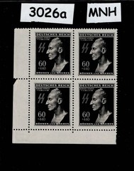 MNH Stamp Block Sc B20 Heydrich Hitlers Hangman 1943 Germany Occupation #3026a