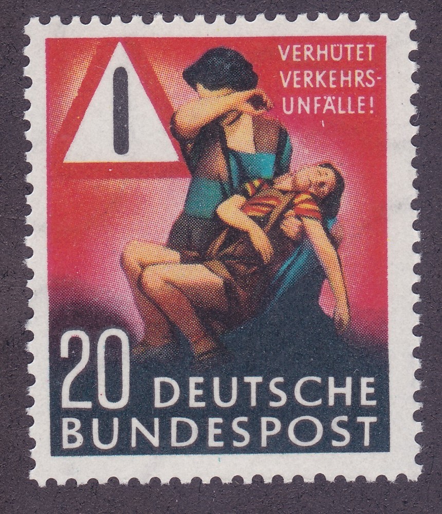 Germany 694 MNH OG 1953 Prevent Traffic Accidents Injured Child & Mother Issue