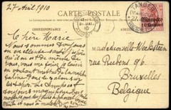Germany 1910 Tanger Morocco Offices Cover To Brussels Belgium 82758