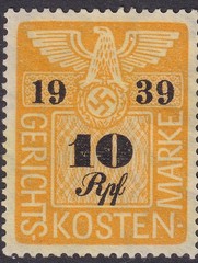 Lot Stamp Germany Poland Revenue WWII Court Document Fee 1939 Selection MNG