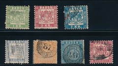 BADEN (GERMANY) #12a, #13, #20, #22, #26, #27 & #28 ; MH (1) REST USED ASFB
