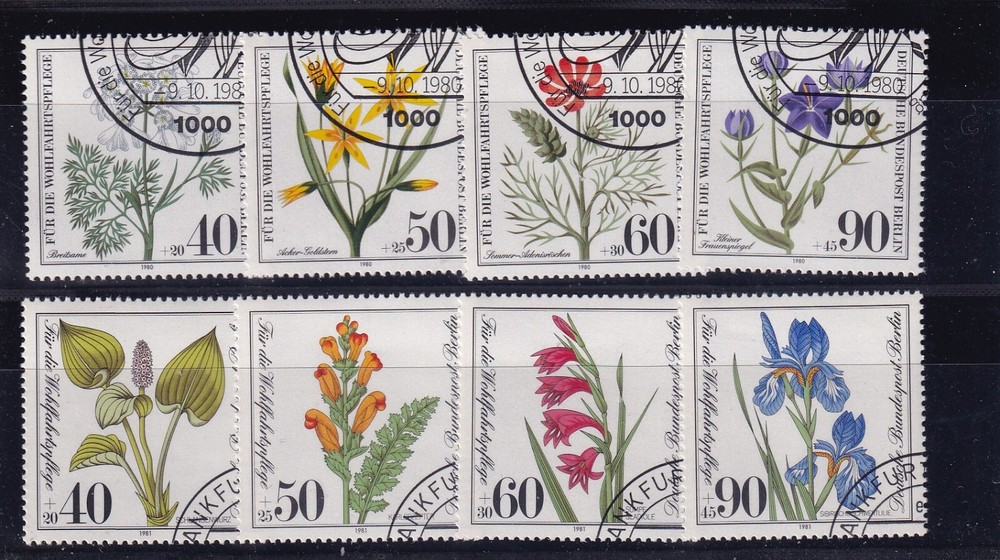 Berlin used 629-32 & 650-3 SC B171-4 & B182-5 Flowers