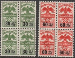 Stamp Germany Revenue Block WWII Fascism War War Era Tax Duty 030 060 MNH