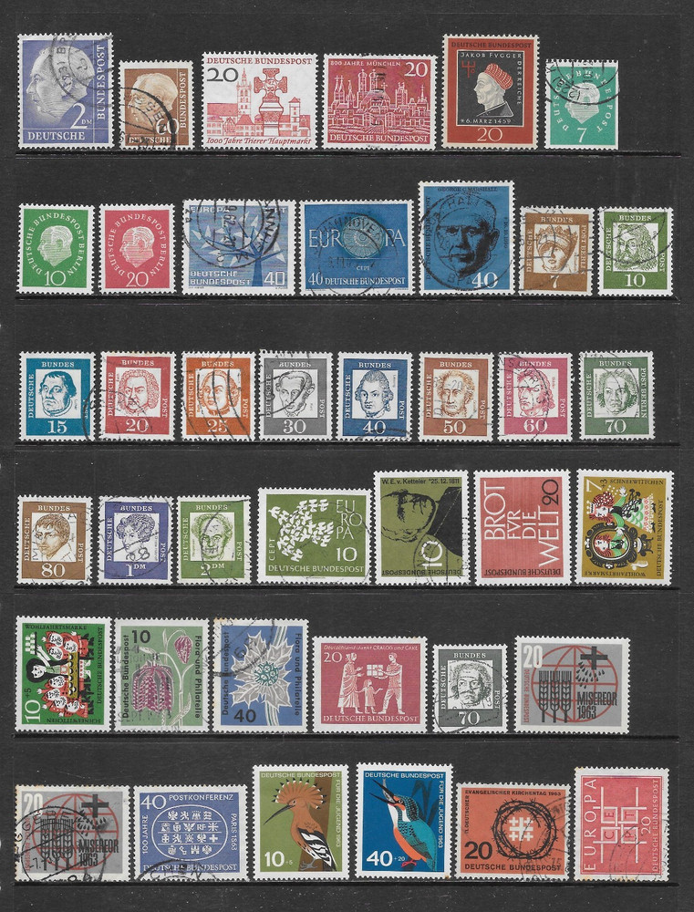 GERMANY VARIOUS MINT & USED POSTAGE/SEMI-POSTAL ISSUES 1954 – 1965