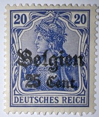 Travelstamps: Germany Offices in Belgium Stamps 25c on 20pf Mint MOGH Wmk