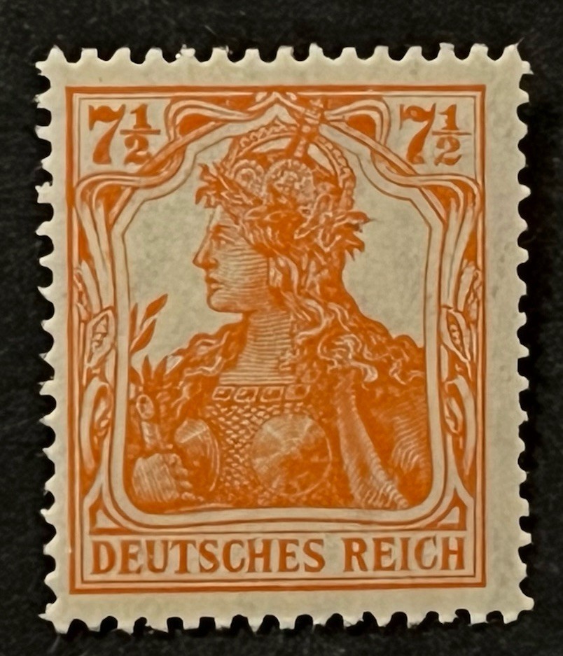 Travelstamps1916 Germany Deutsches Reich Mi. Nr. 99 Germania 7 1/2 Pf MNH OG