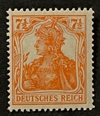 Travelstamps1916 Germany Deutsches Reich Mi. Nr. 99 Germania 7 1/2 Pf MNH OG