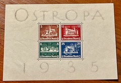 1935 Germany OSTROPA Souvenir 4 Stamp Mini Sheet B93 Königsberg Exhibition MNH