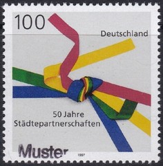 Specimen, Germany Sc1967 Sister Cities Movement 50th Anniversary