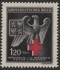 Stamp Germany Bohemia Czech Mi 132b Sc B21 1940 WWII Occupation Red Cross MNH