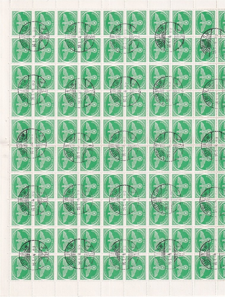 Stamp Germany Feldpost Mi 4 Sheet 1944 WWII Fascism Military Field Post CTO