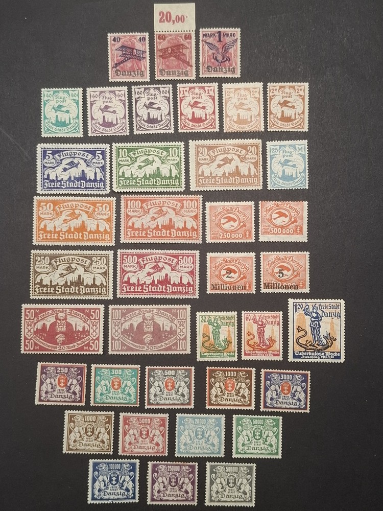 Danzig 1920/1923 * Mint Selection MH Full Sets Airmail +++