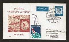 1962 GERMANY rocket mail card – DRG at ARENSCH – EZ 48C1