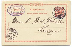 Germany 1897 Postal Stationery Card Advertising H&G #25 (596f) Frankfurt to Swit