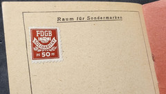Post WW2 FDGB Members book w Revenue Stamps Free German Trade Union Federation
