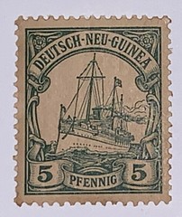 Travelstamps: GERMAN NEW GUINEA STAMPS Kaiser’s Yacht, Mint OG NH 5 Pfennig