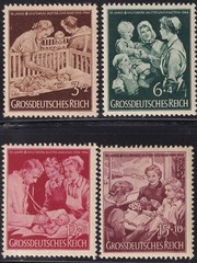 Stamp Germany Mi 869-72 Sc B253-6 1944 WWII 3rd Reich Welfare Home MNH