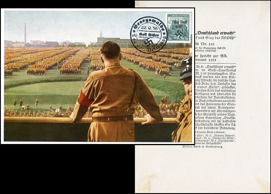 SU163. SUDETENLAND GERMAN SPECIAL CARD GEORGSWALDE 1938 STAMP W/ LOCAL OVERPRINT