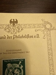 WW2 WWII German Portrait Third Reich Stamp post card Nuremberg 1941 Tank