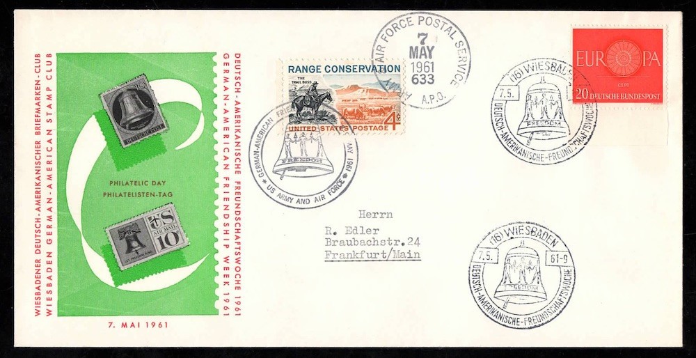 1961 German – American Friendship week Stamp Club special event Cover