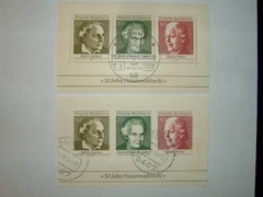 1969 WEST GERMANY WOMEN’S SUFFRAGE STAMPS SHEETS x 2 VFU & FDI PMKS (sgMS1499)