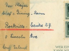 Germany Riedlingen to USA Cover #B102 #Block7 Hitlers Birthday 1937 Postmark