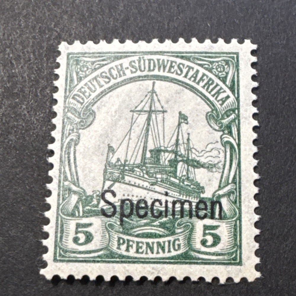 1906 Germany 5 Reichspfennig MLH Overprint Specimen Collectible DSWA Old Stamp