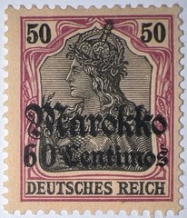 Travelstamps; GERMANY OFFICES IN MOROCCO OP STAMPS Sc #52 NO WMK MINT OG H