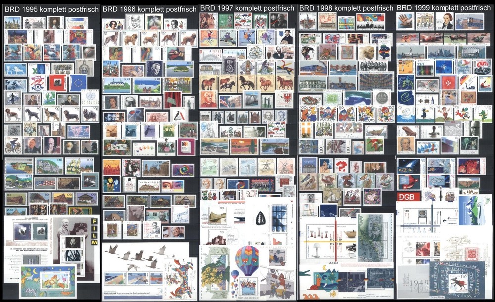 West-Germany / FRG / BRD Complete Yearsets 1995-1999 MNH Stamps, Mi. 1772-12086
