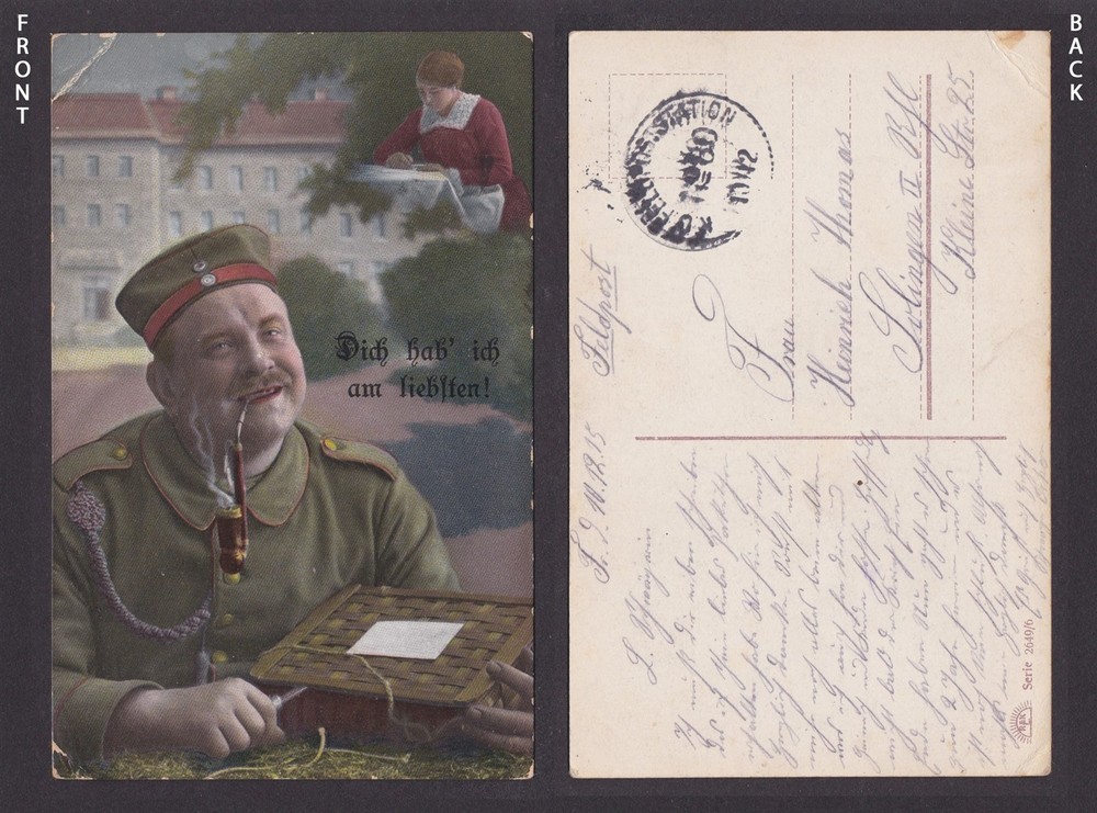 GERMANY 1915, Postcard Patriotic Dich hab‘ ich am liebsten!, Fieldpost, WWI