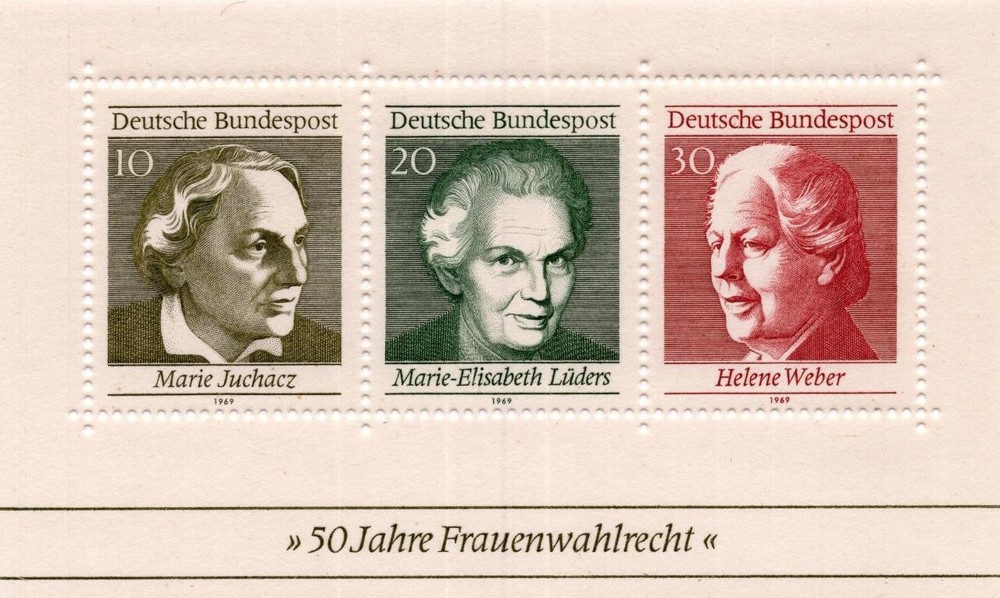 Germany, Scott # 1007 Mint VF NH souvenir sheet WOMENS SUFFERAGE
